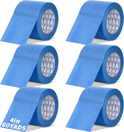 6 Rollos Cinta Azul Pintores 4pulg x 60yd Sin Residuos