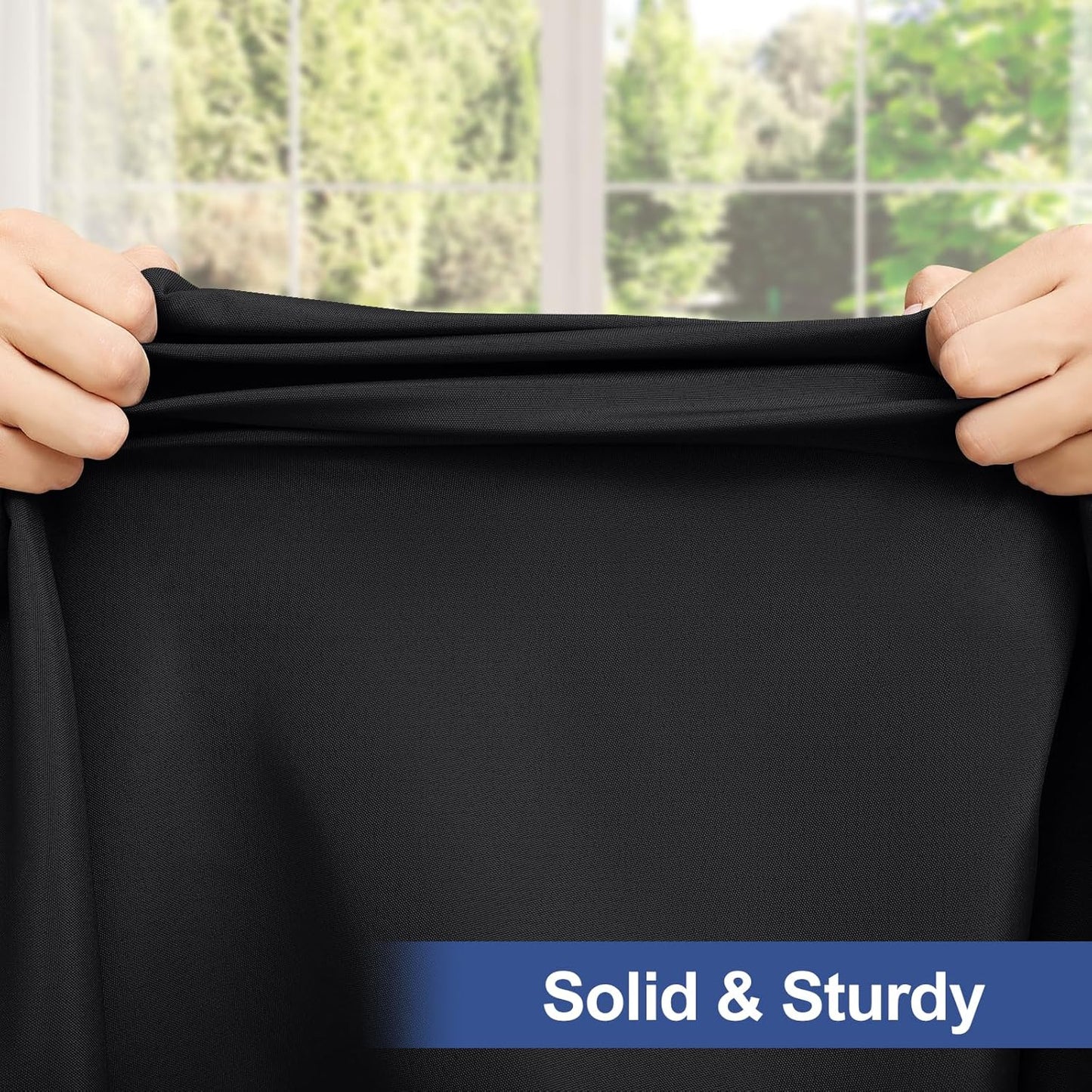 Mantel redondo elástico impermeable de poliéster para mesas de 31-35 pulgadas