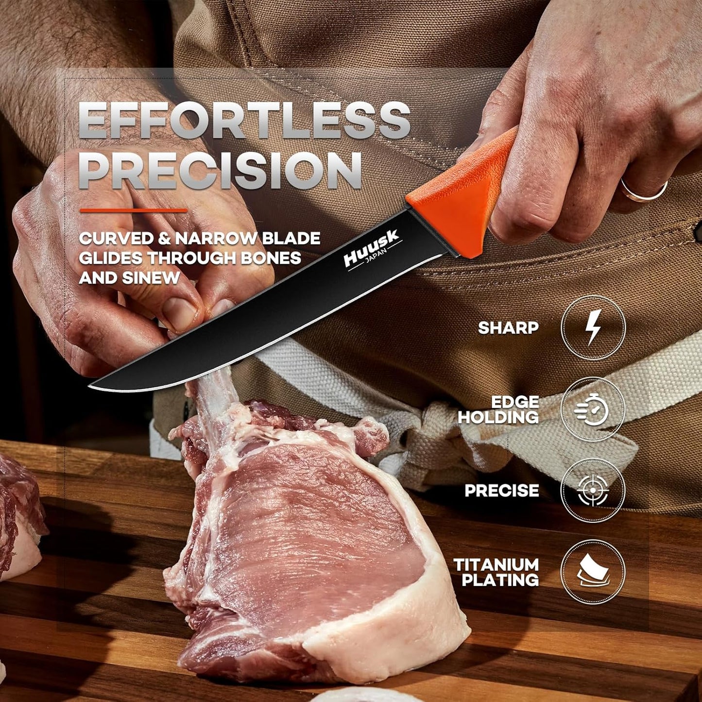 Set 3 Cuchillos Carne Recto para Deshuesar