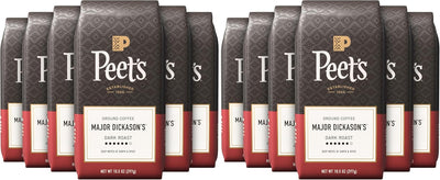 Café molido tostado oscuro 100% arábica 10.5oz set 12