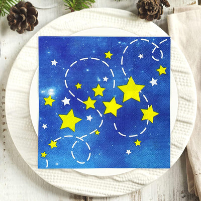 Servilletas para fiestas de cumpleaños infantiles con tema espacial y diseño de galaxia