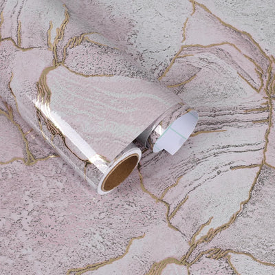 Papel adhesivo mármol rosa impermeable para encimeras y mesas
