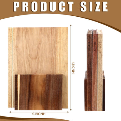 Set 3 Tablas Cortar Madera Acacia Sapele Caucho Grabadas Libro