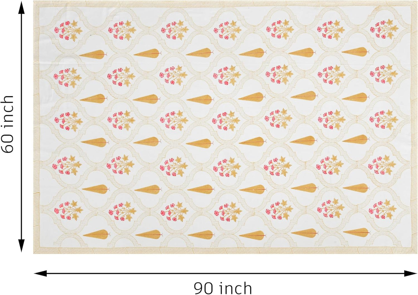Mantel rectangular 60x90 pulg algodón estampado palmas y pétalos