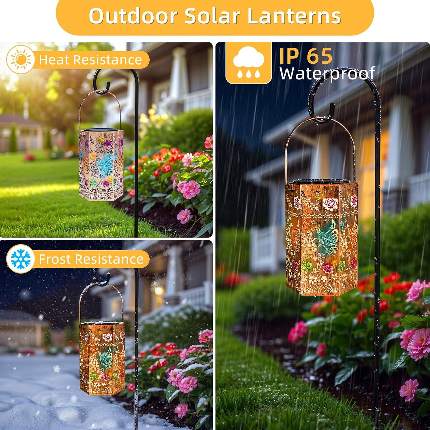 Farol sol mariposa luz decorativa exterior interior
