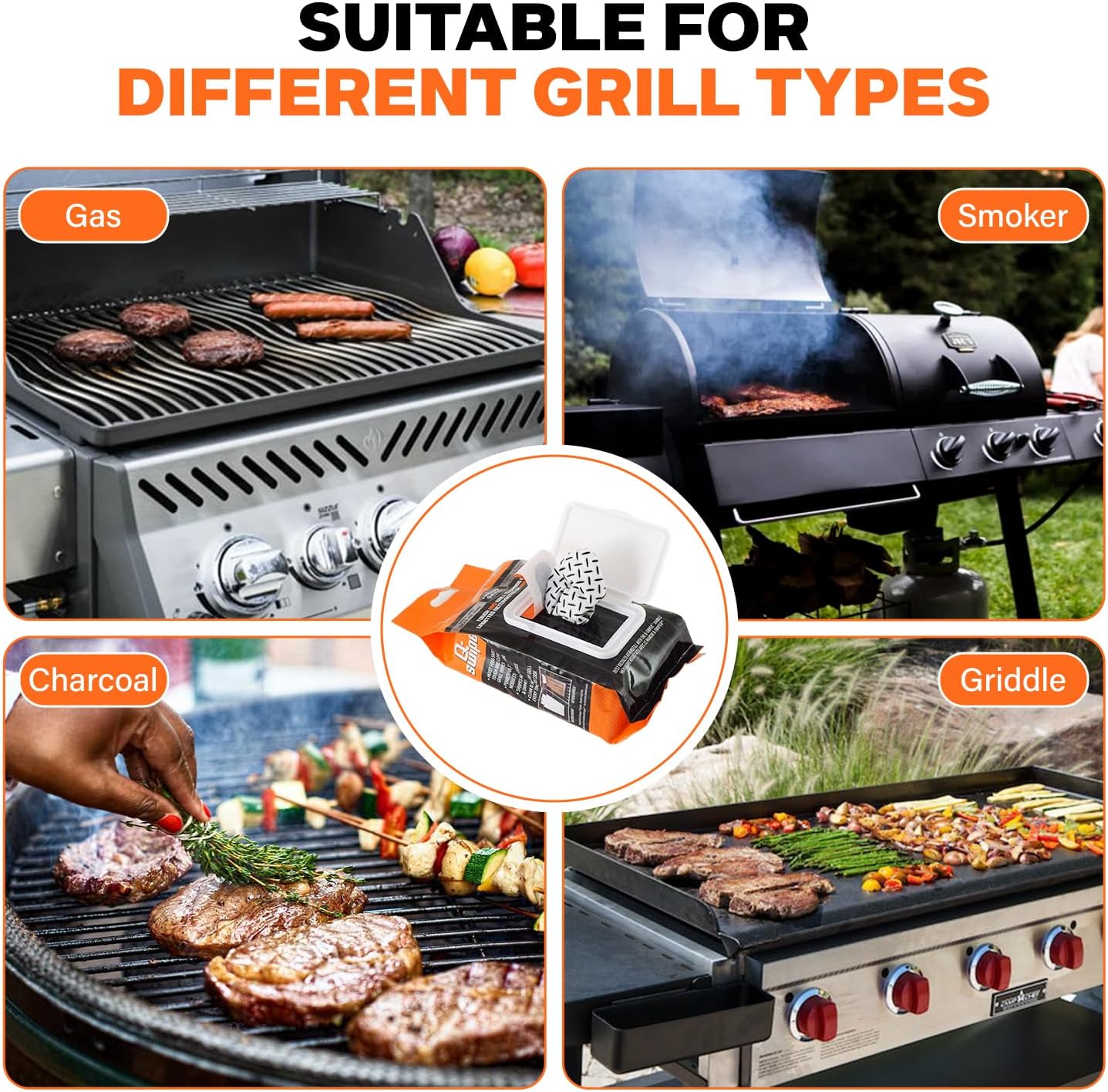 Toallitas limpieza parrilla sin cerdas ni cables