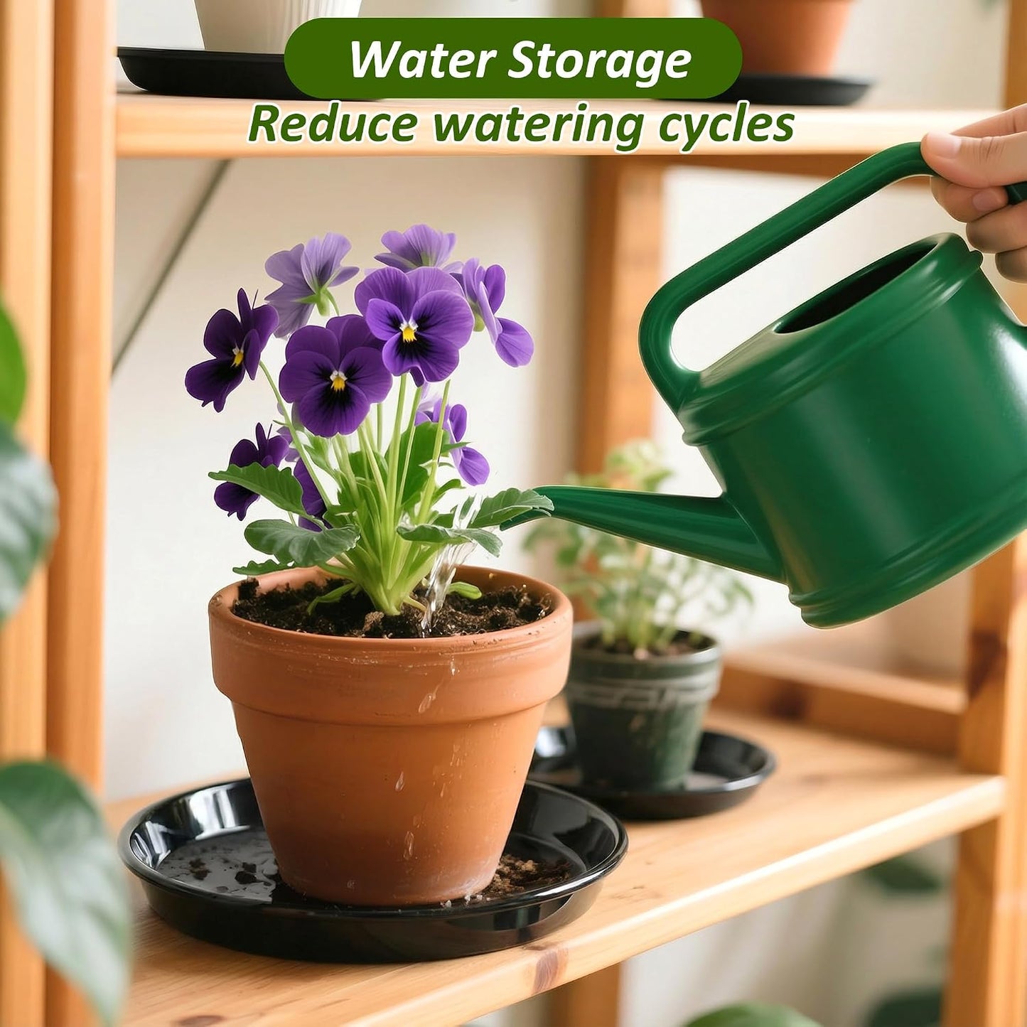 6 Bandejas Plástico Redondas para Plantas 10-14pulg