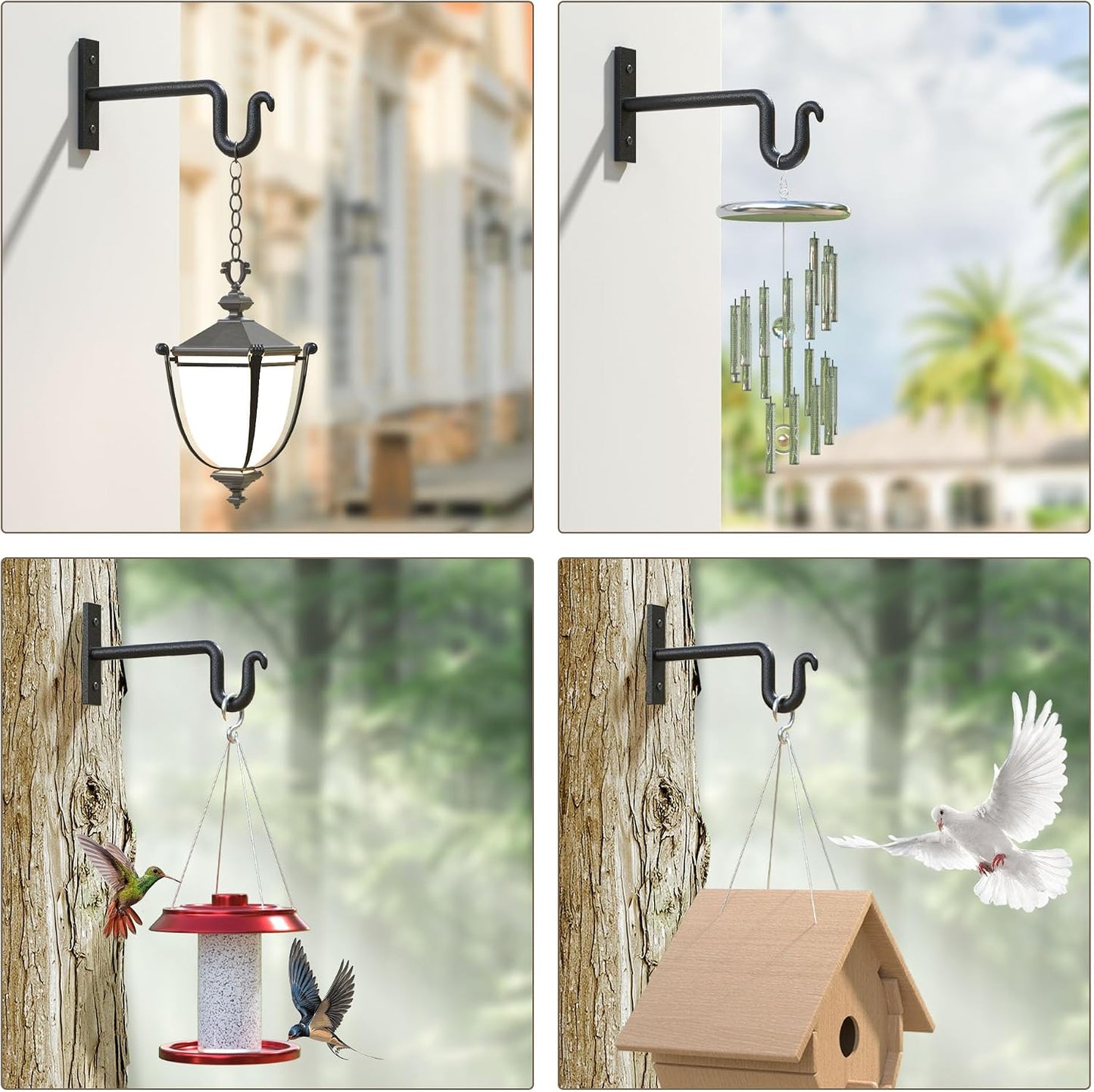 2 Ganchos Pared Metal para Colgar Plantas 6pulg