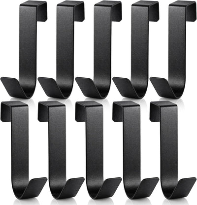 8 Ganchos Metal Negro para Puertas de Gabinete y Organizador