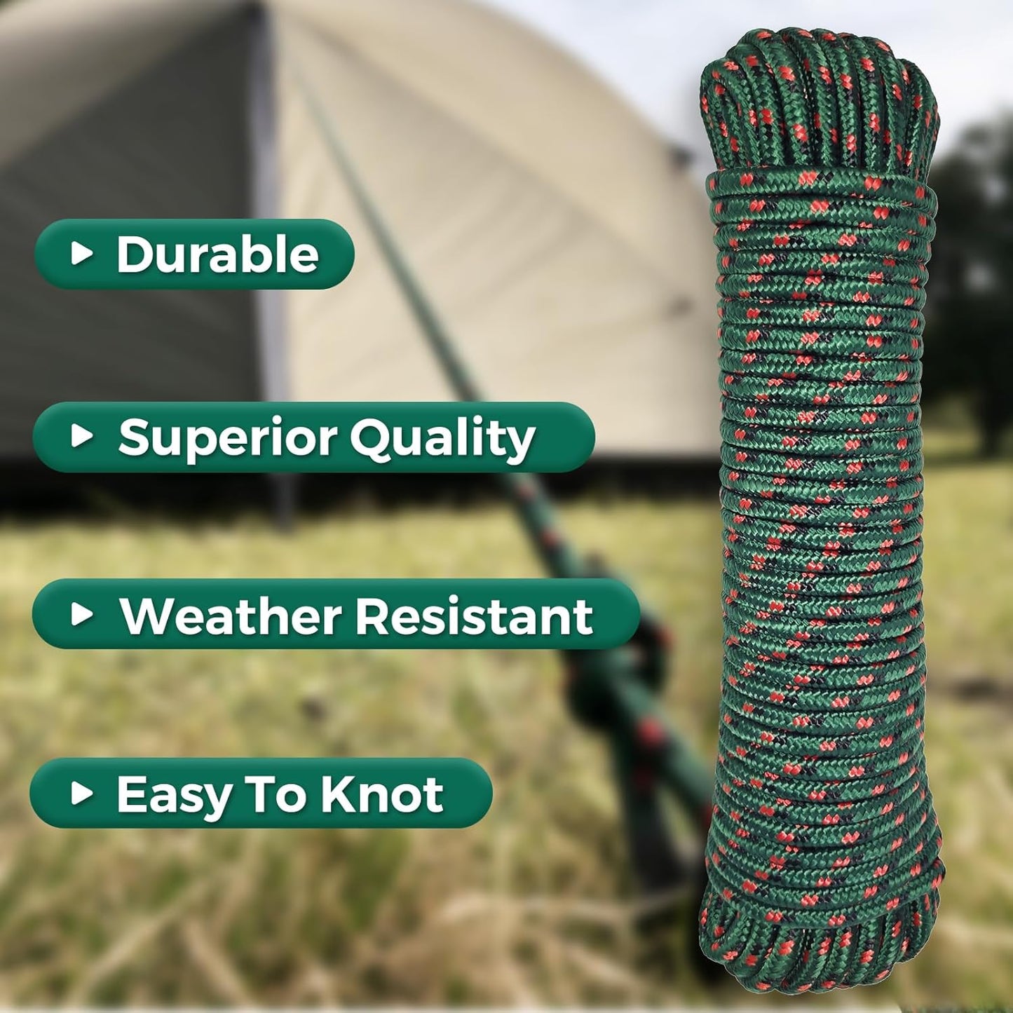 Cuerda trenzada diamante 3/8pulg 100pies resistente exterior