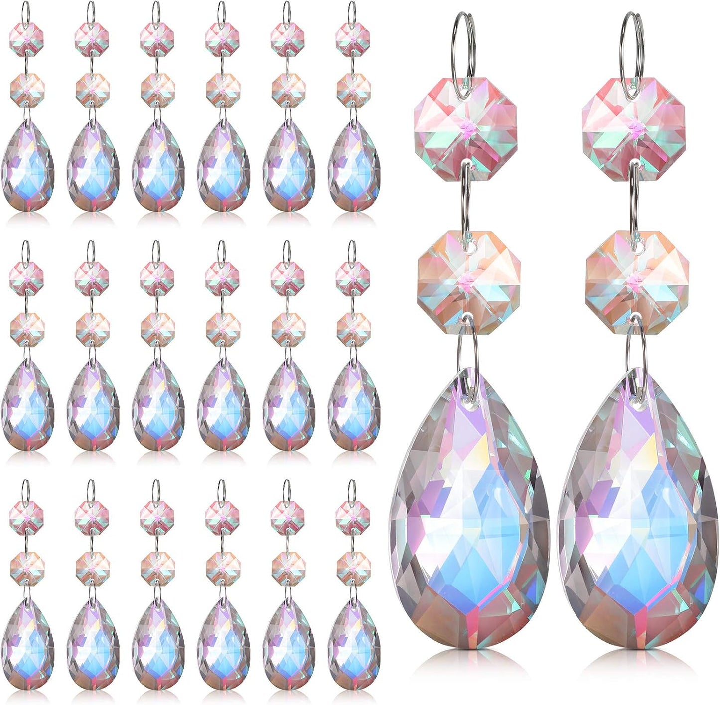 Cuentas de cristal arcoíris AB para colgantes 1.5pulg