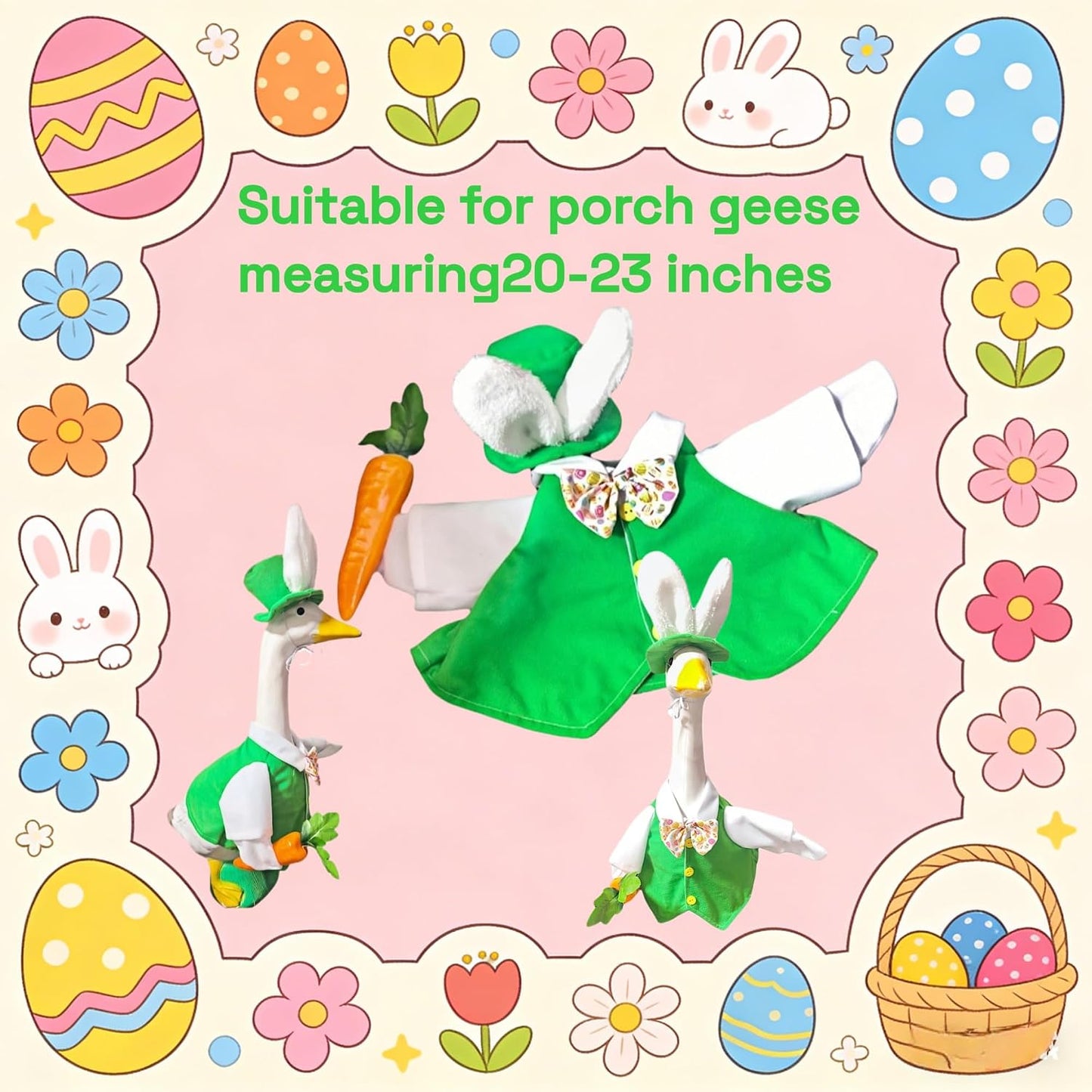 Disfraz ganso amarillo y verde para niño Pascua