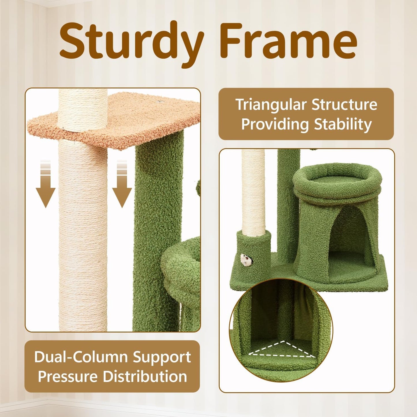 Soporte poste rascar para gato 41pulg con cama acogedora