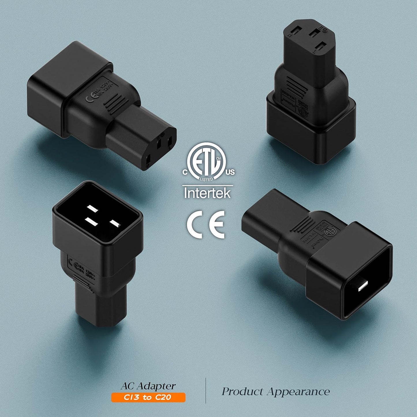 Adaptador corriente C20 a C13 15A 125V ETL