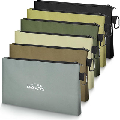 Bolsas herramientas 12pulg cremallera mosqueton set 6 bronceado