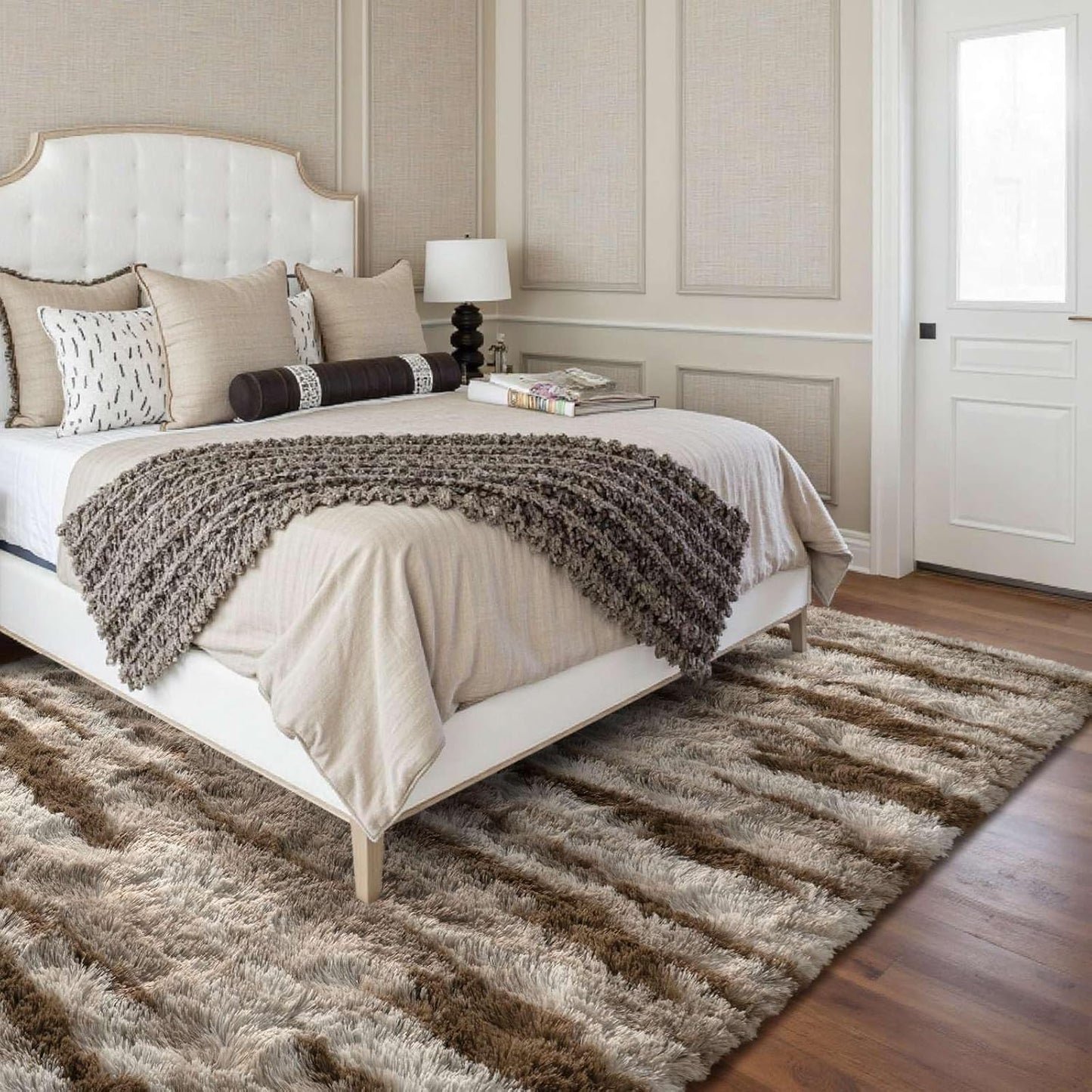 Alfombra dormitorio sala 5x7ft pelo suave antideslizante