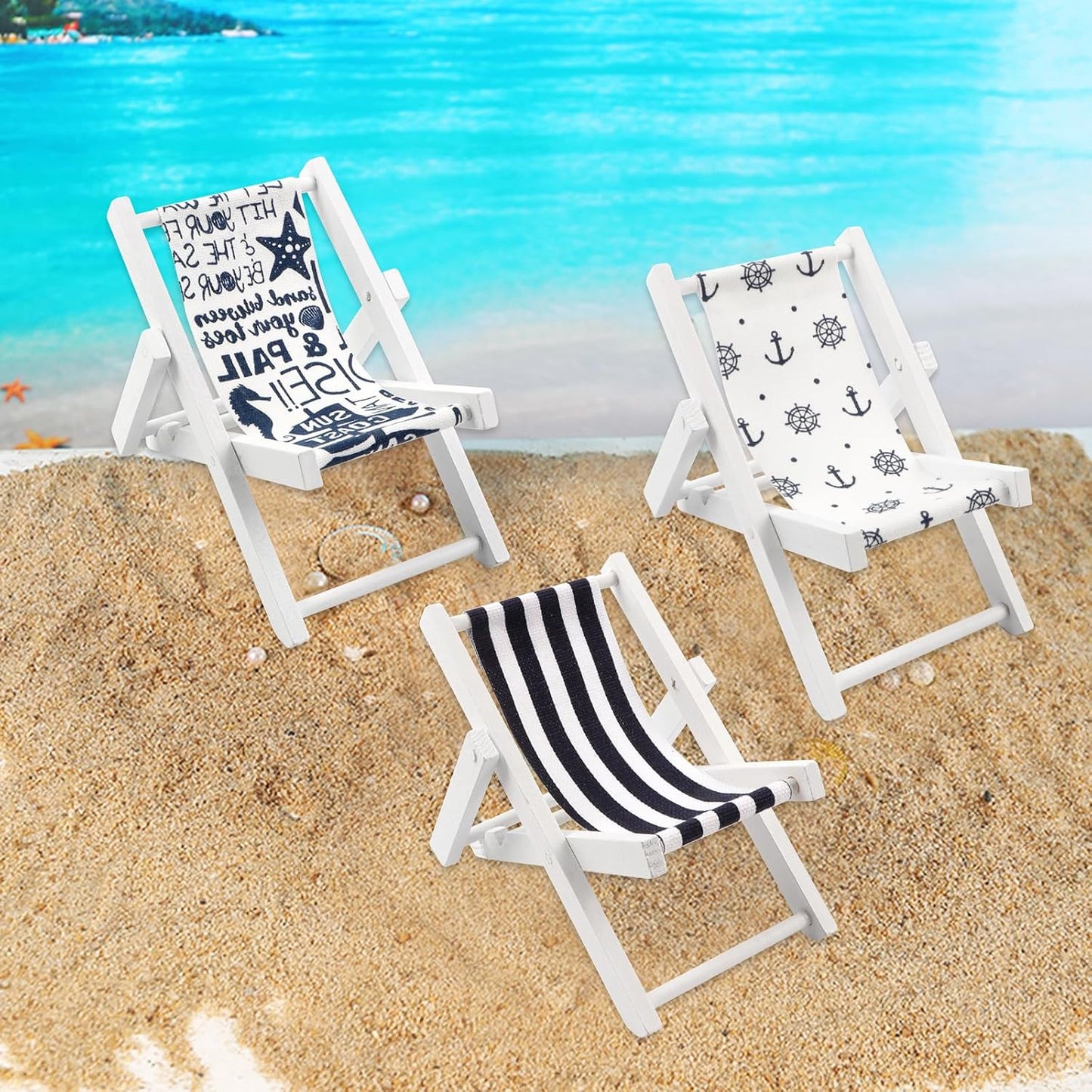 4 Pzas Silla Playa Plegable Madera Cubierta