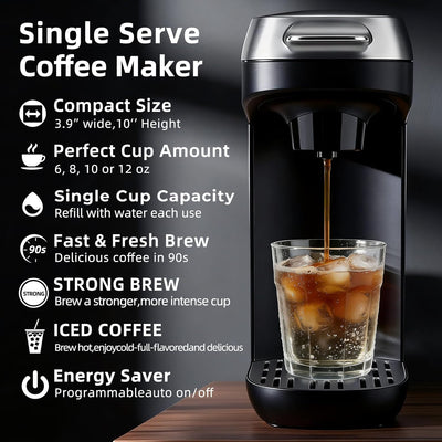 Cafetera solo uso K Cup 6-12oz con ventana y recordatorio