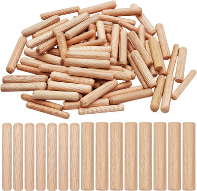 Clavijas madera surtidas M6 M8 1/4 5/16 pulg ranuradas manualidades