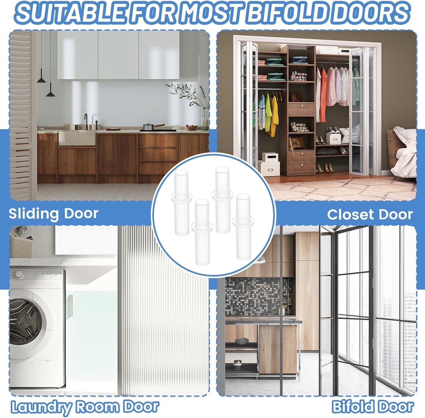 10 Pivotes Superior Nailon 3/8 Bi Plegable Kit Puerta Armario