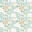 Papel tapiz autoadhesivo floral bohemio verde naranja 17.7x118pulg