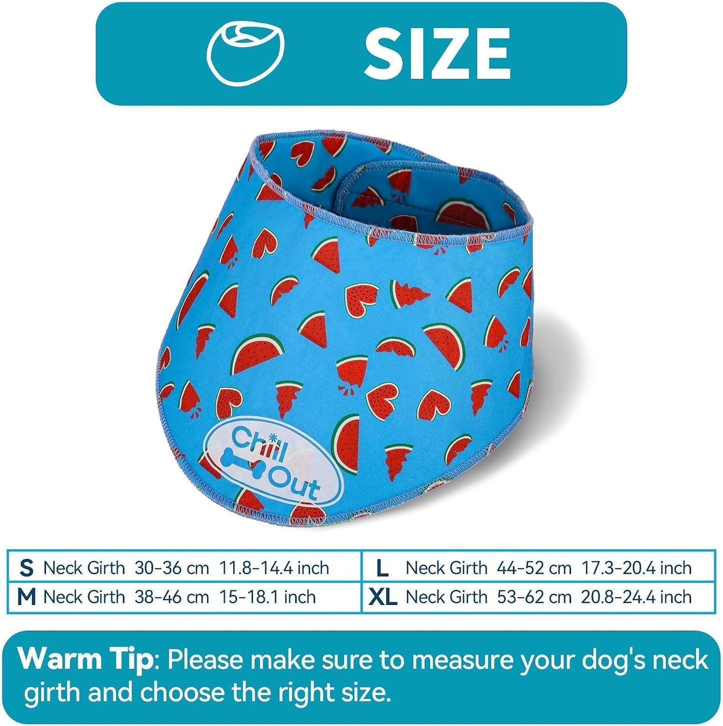 Bufanda refrigerante para perros grande color azul