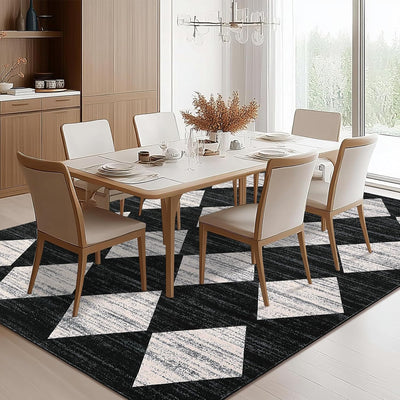 Alfombra lavable 5x7ft cuadros antideslizante oficina dormitorio
