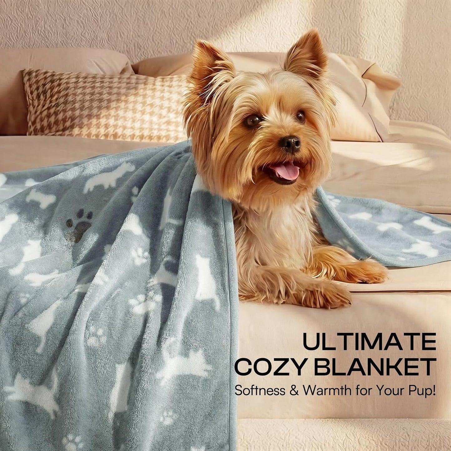 3 Mantas Forro Polar Estampado Gato Lavable para Perros y Gatos