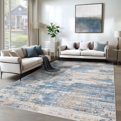 Alfombra sala dormitorio 6x9ft moderna neutra antideslizante