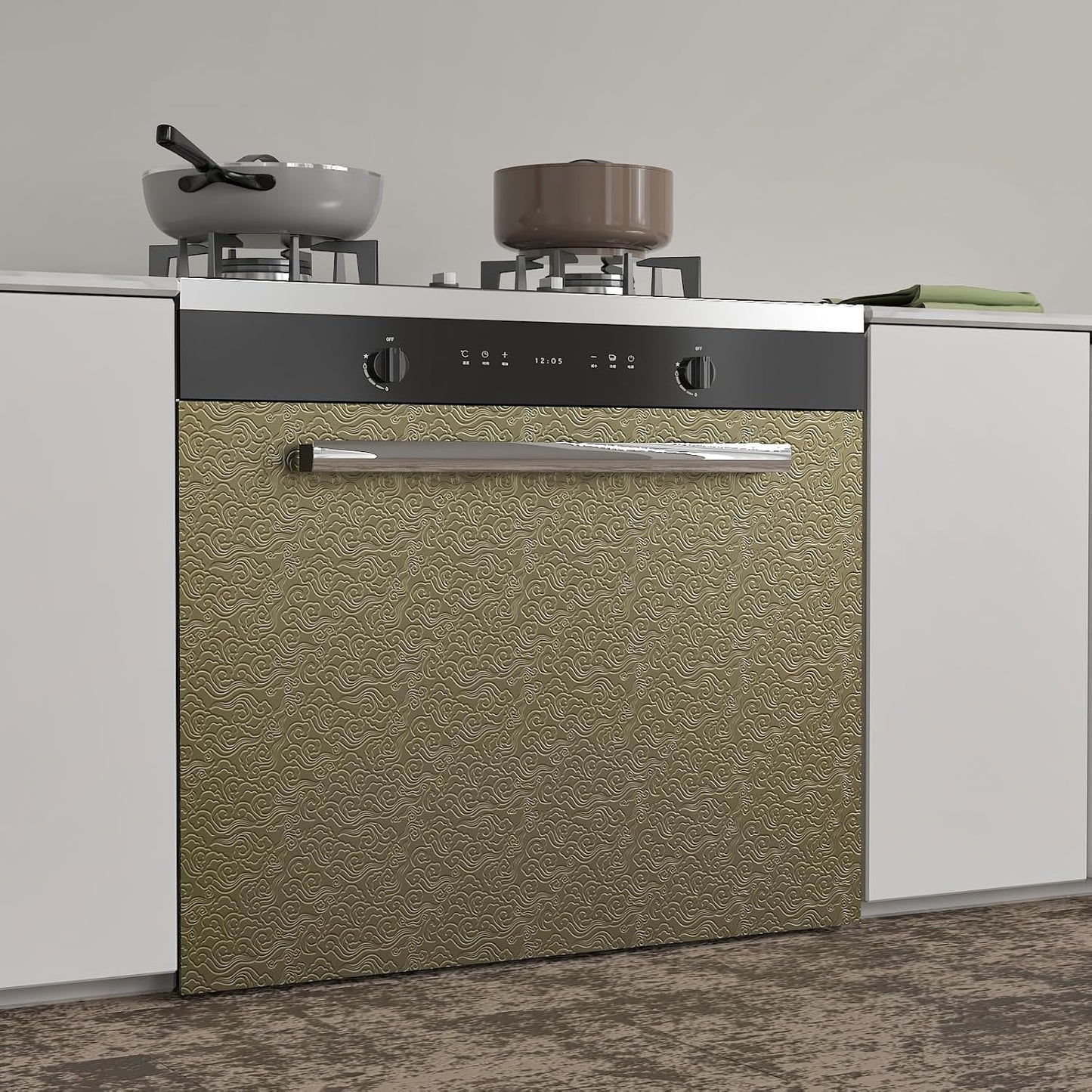 Papel tapiz bronce metálico nube relieve dorado autoadhesivo