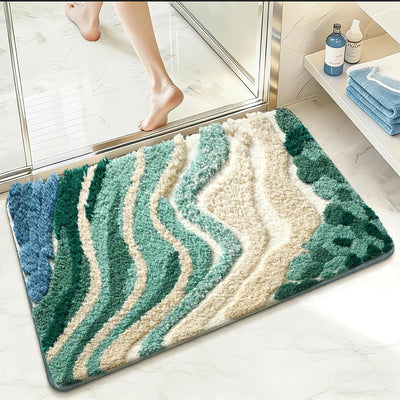 Tapete baño playa 20x32pulg antideslizante decoración hogar verde