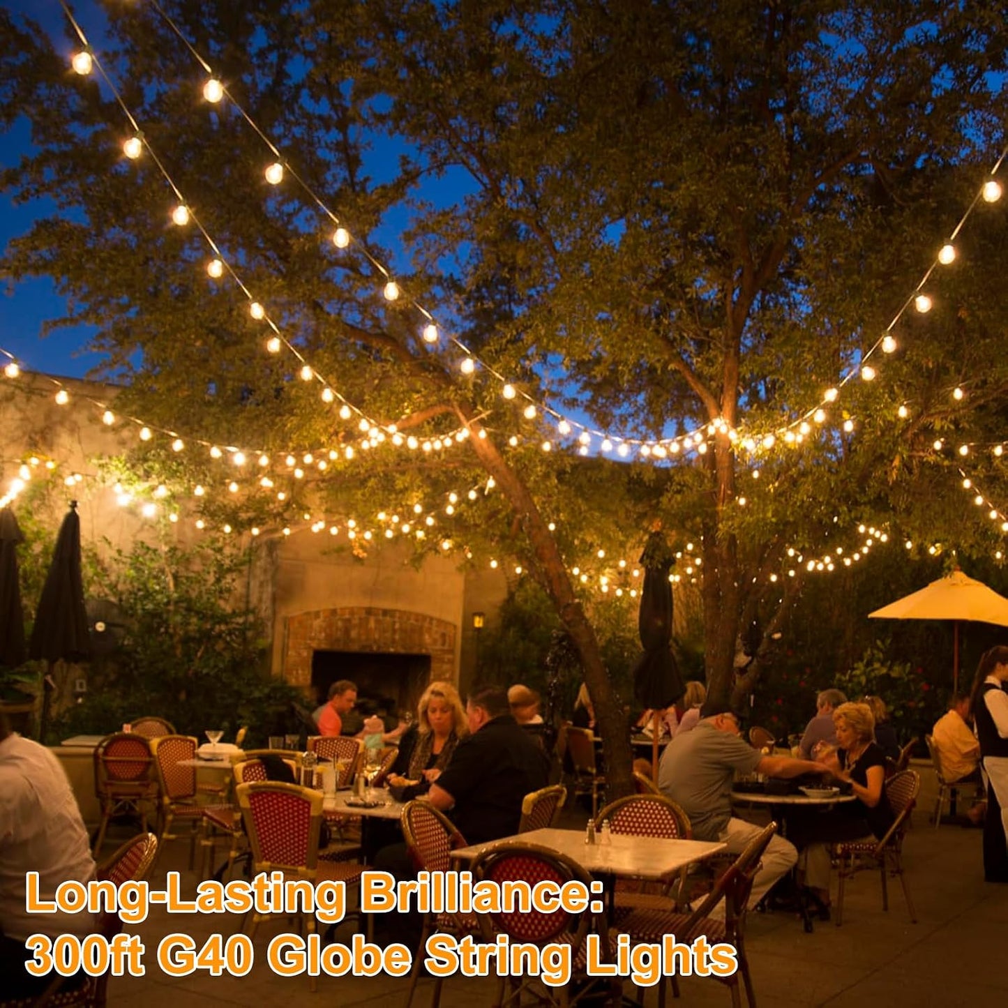 Tira luces LED G40 300pies exteriores regulables impermeables