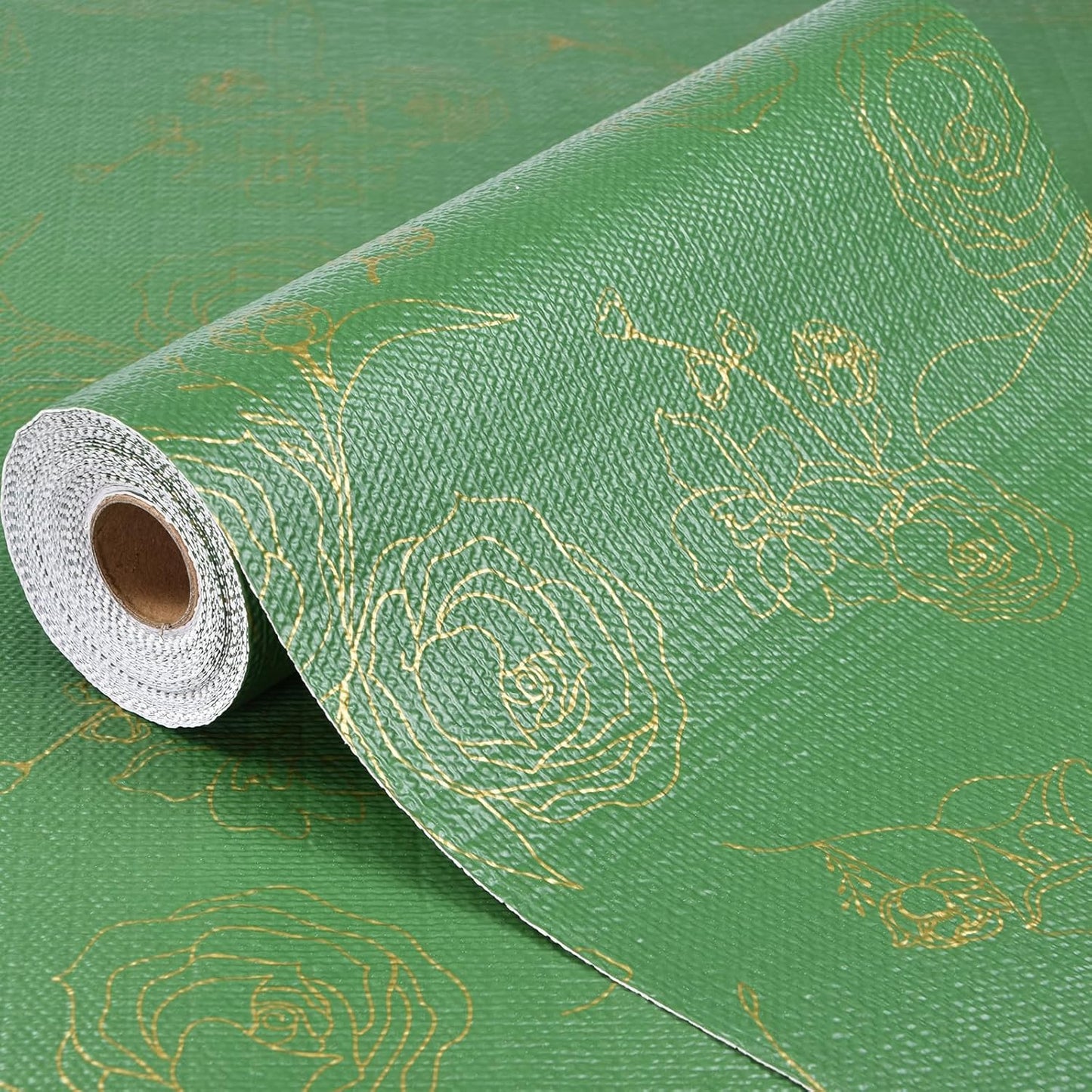 Revestimiento de estante para armarios cocina no adhesivo antideslizante fondo verde