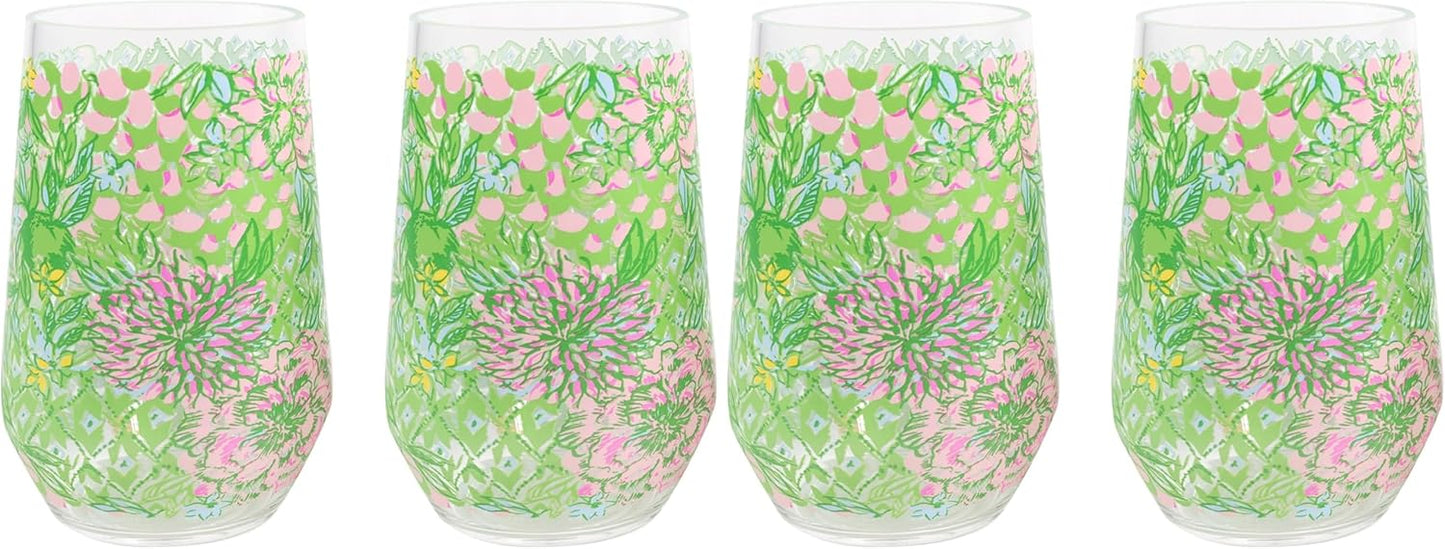 Set 2 Copas Vino Acrílicas Sin Tallo 22oz Limón