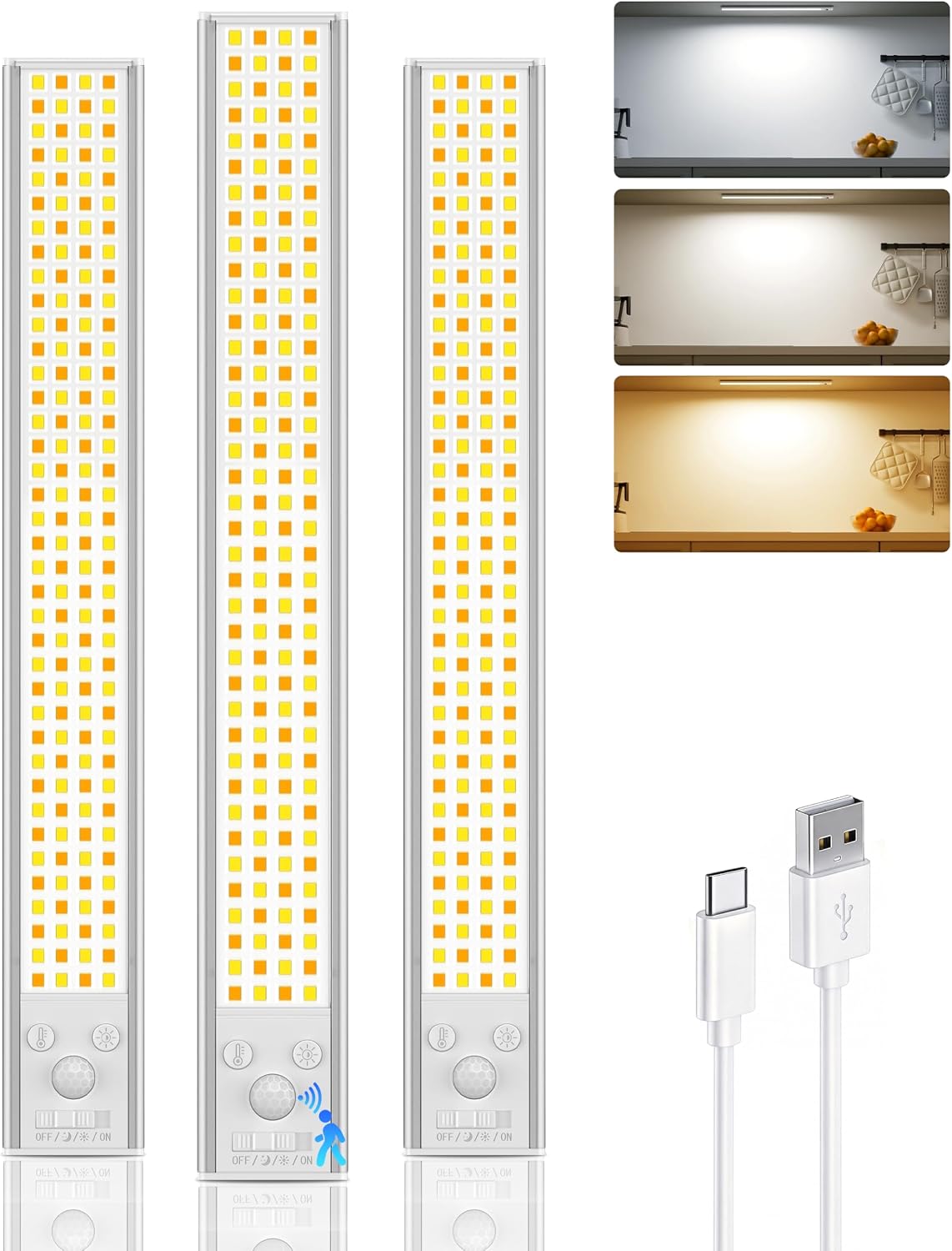 Luz inalámbrica 12 pulg armario 152LED sensor movimiento