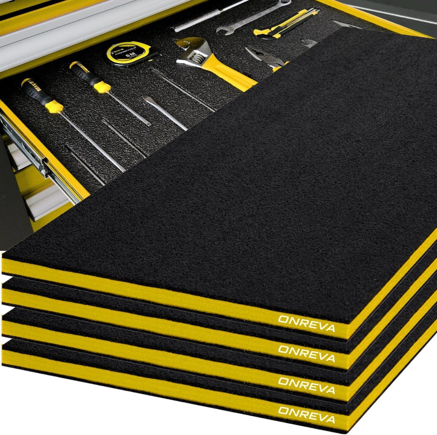 Caja herramientas foam 22x18pulg con 4 insertos polietileno