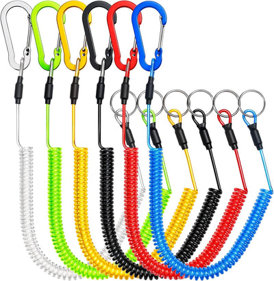 Cordones espiral acero inox con mosquetón 6 pzas