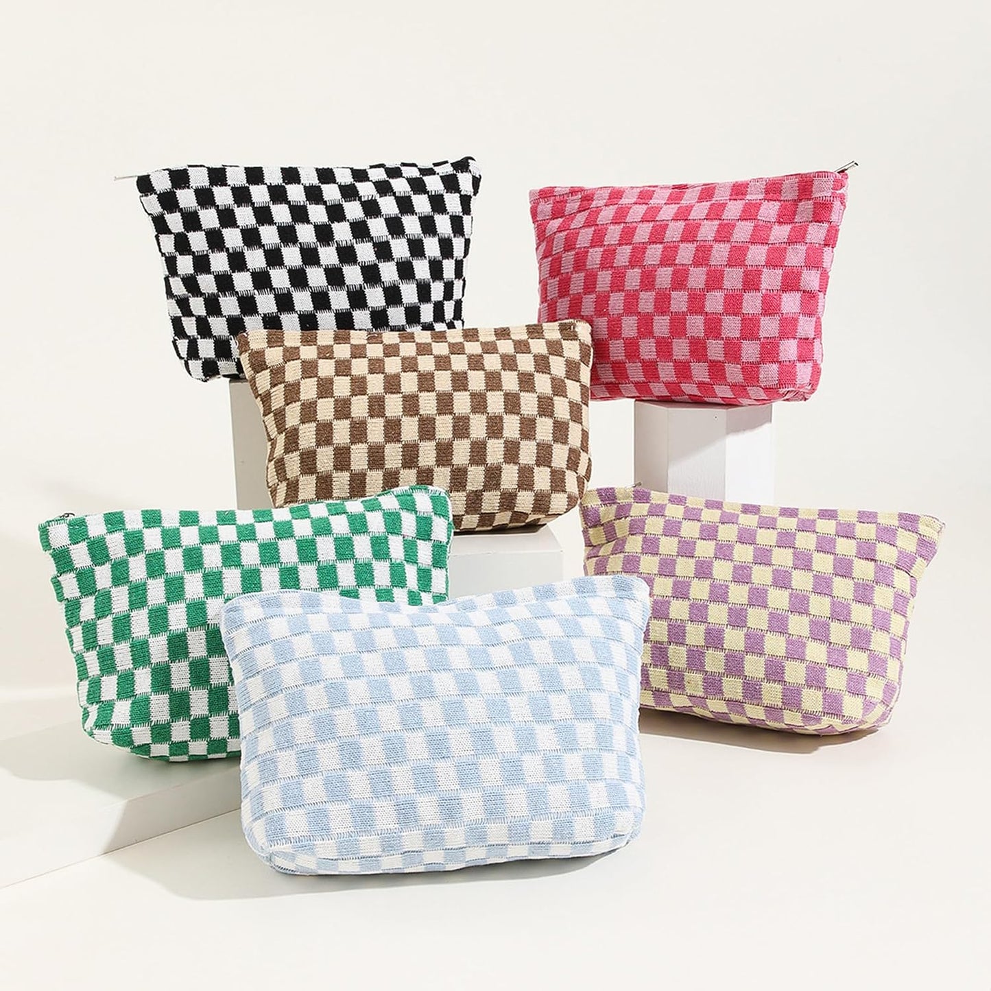 Bolsa cosméticos mujer pana con puntos sonrientes
