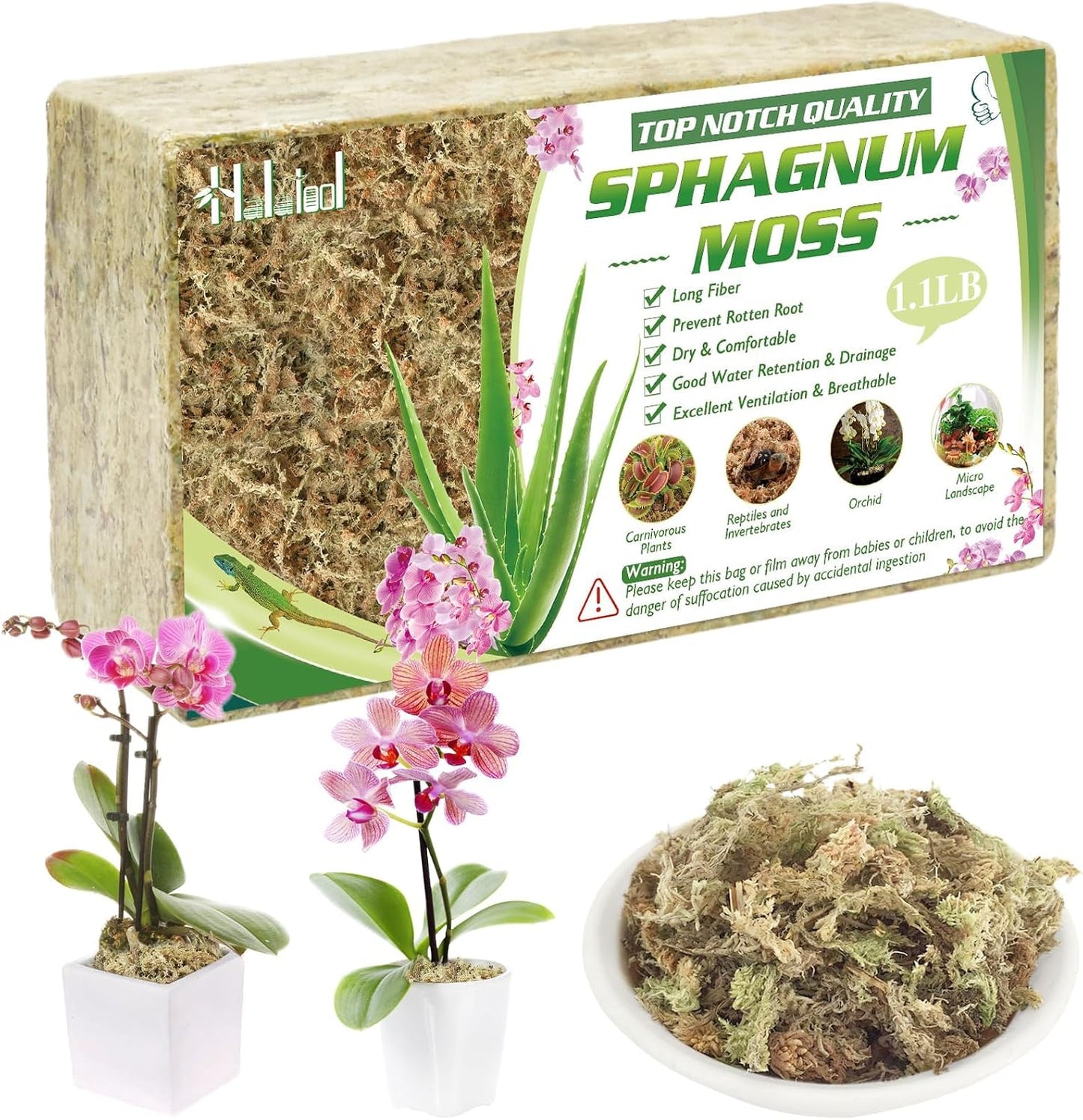 Musgo esfagno 25qt para orquídeas plantas carnívoras