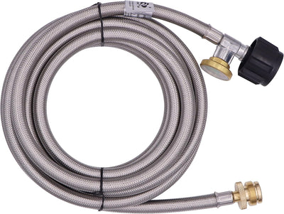 Adaptador propano acero inox 15ft con manómetro para Qcc1