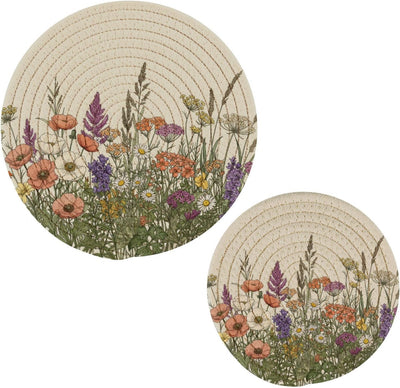 Set de protectores de calor ALAZA con flores vintage para cocina