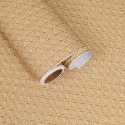 Papel tapiz ratán natural autoadhesivo 15.7x118pulg
