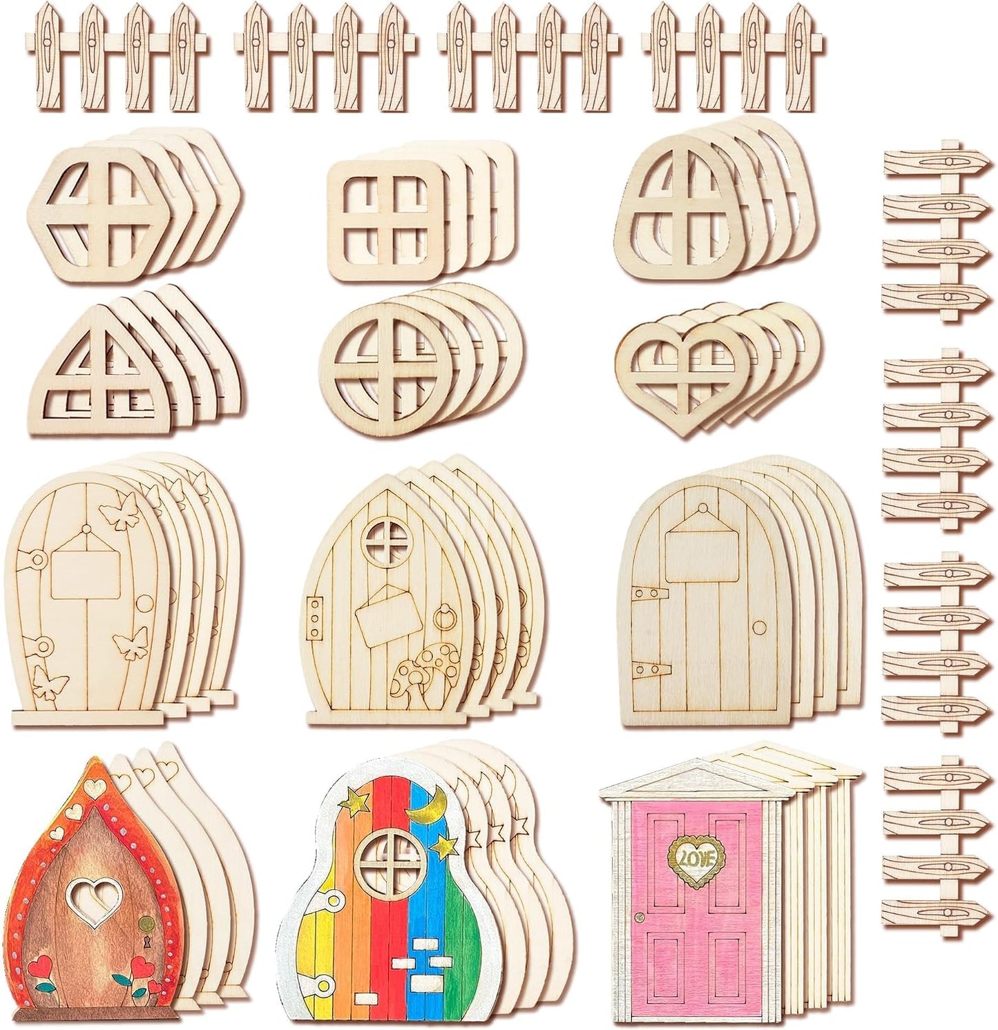 Kit manualidades 56pzas para puertas ventanas hadas jardín