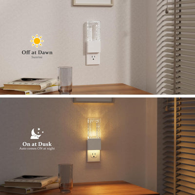 Luces nocturnas enchufables sensor atardecer LED blanco 3000K