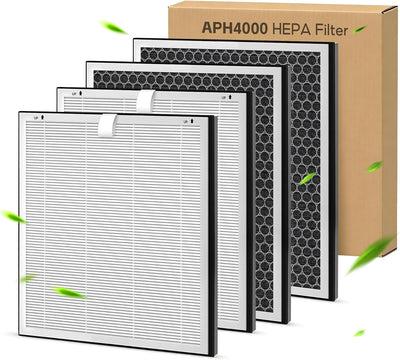 4 Filtros Repuesto APH4000 Carbón Activo HEPA Verdadero