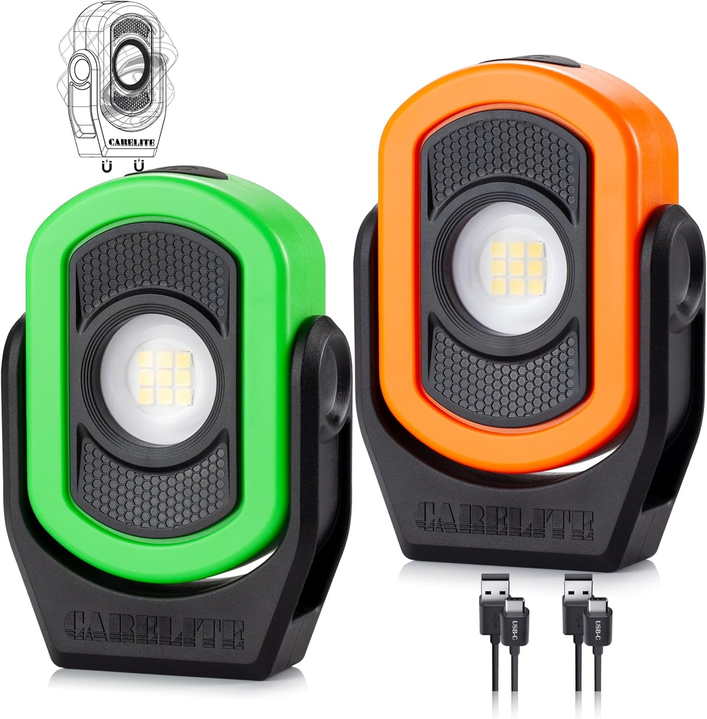 Luz magnética trabajo 780lm recargable 2uds