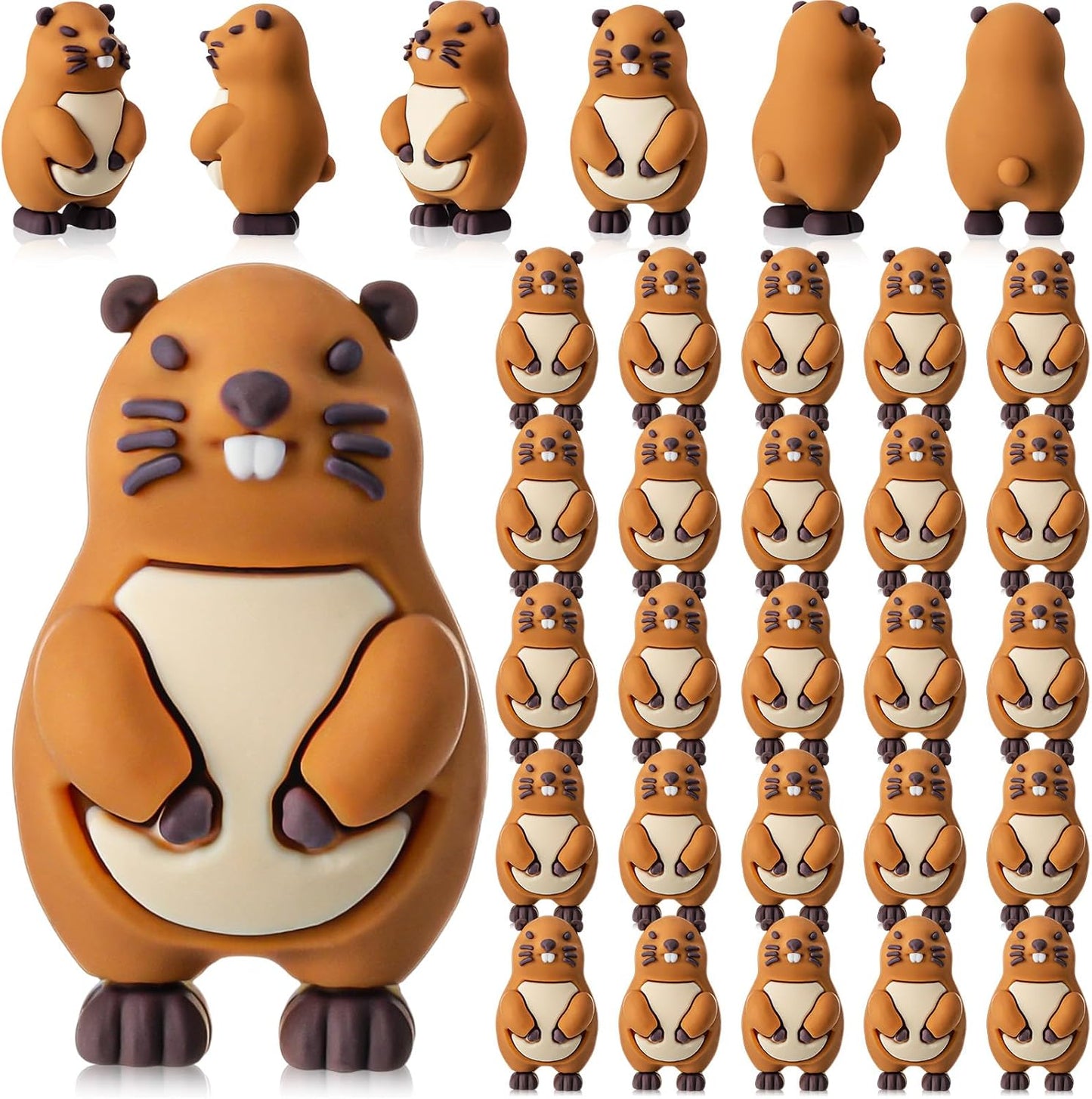 25 Mini Figuras Marmota Decoración Cupcakes Fiesta