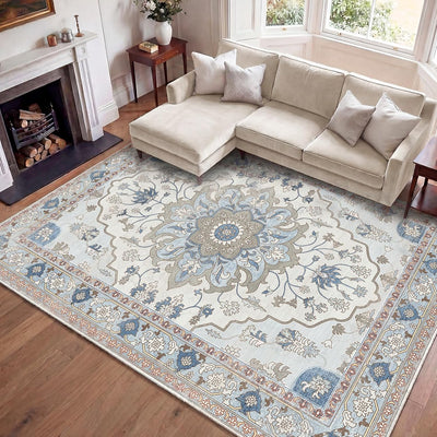 Alfombra área 8x10ft bohemia vintage lavable suave antideslizante