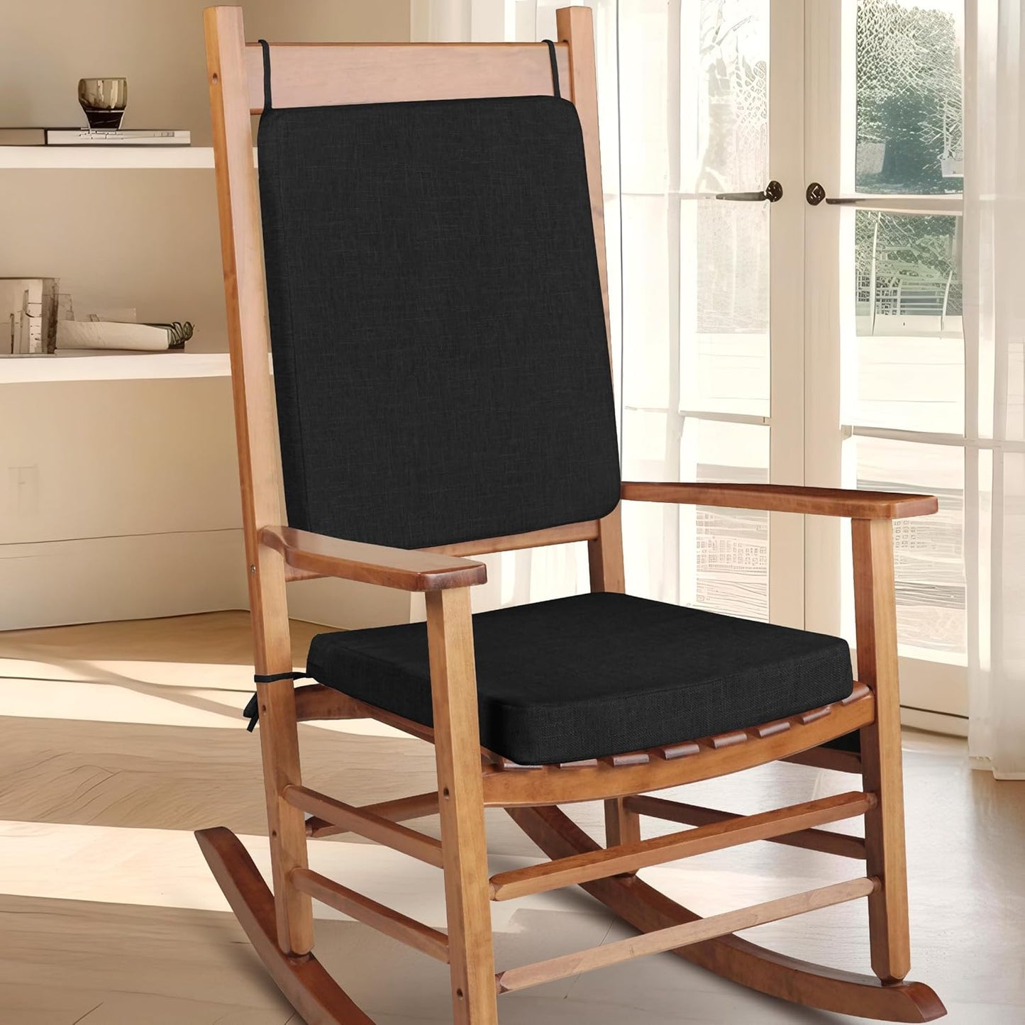Set Cojines Silla Comedor y Mecedora Negro