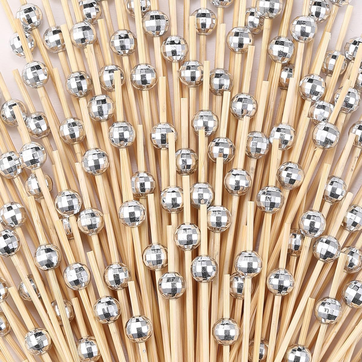Palillos de cóctel y brocheta plateada 4.7 pulgadas para aperitivos y frutas